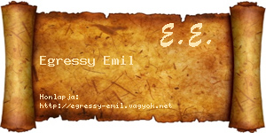 Egressy Emil névjegykártya