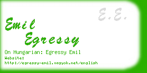 emil egressy business card